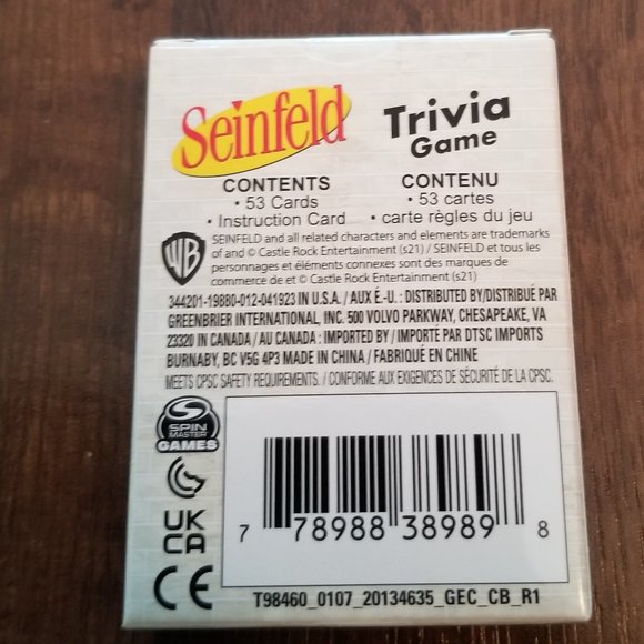 3FOR $35 Seinfeld Trivia Card Game - Picture 2 of 3
